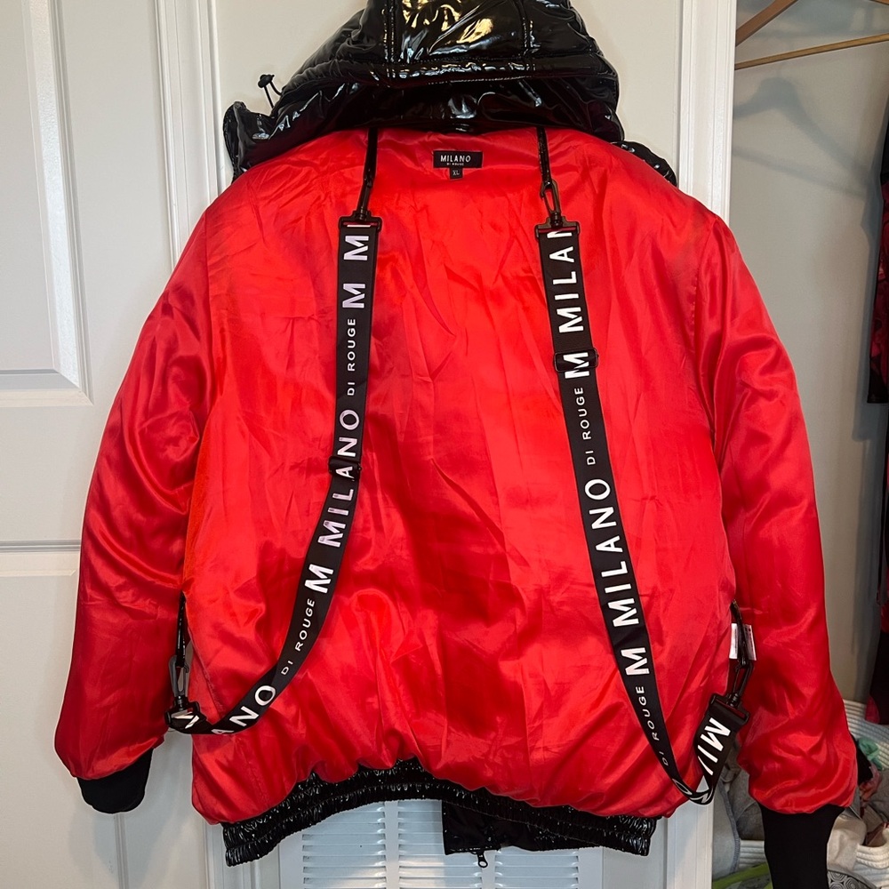 Milano Red and Black Puffer Jacket